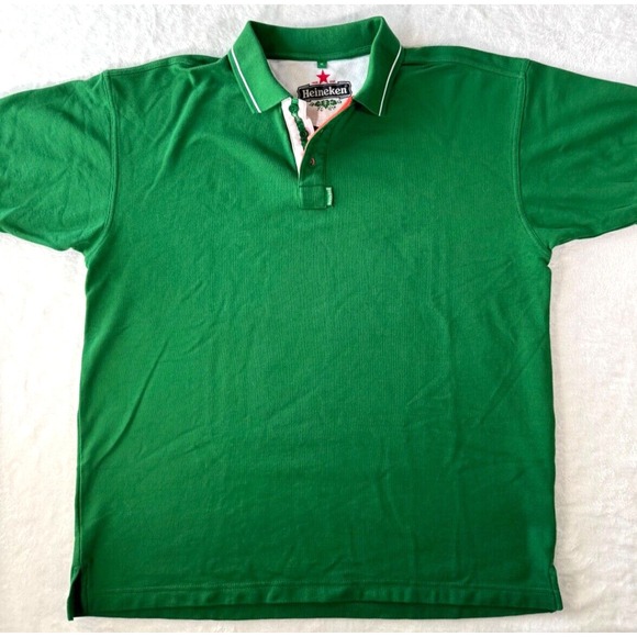 Heineken Beer‎ Polo Shirt Mens XL Short Sleeve Amsterdam Oktoberfest BierGarten